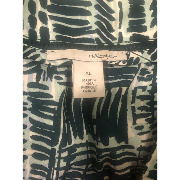 NWOT‎ Halogen Nordstrom Green Patterned Sleeveless Blouse XL - Picture 9 of 16